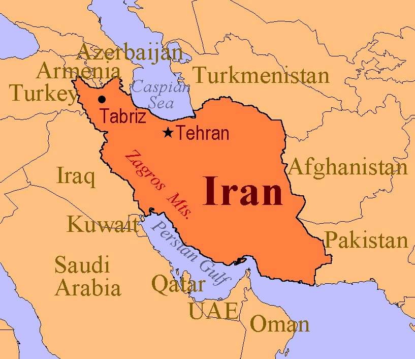 Mapa de Irán